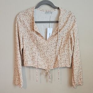 Rhythm Gold Crop Blouse with Sailor Collar